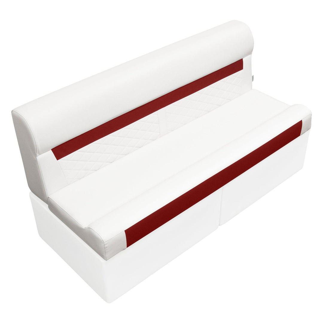 Wise DLX106 - DLX Series Pontoon 55" Bench Cushion Set DLX Pontoon Boatseats White • Crimson Red 