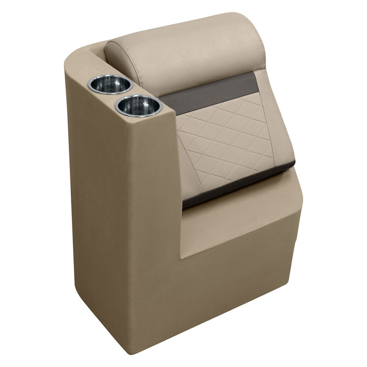 Wise DLX1305L - DLX Series Pontoon Lean Back Chaise - Left Radius DLX Pontoon Boatseats Neutral • Meteor 