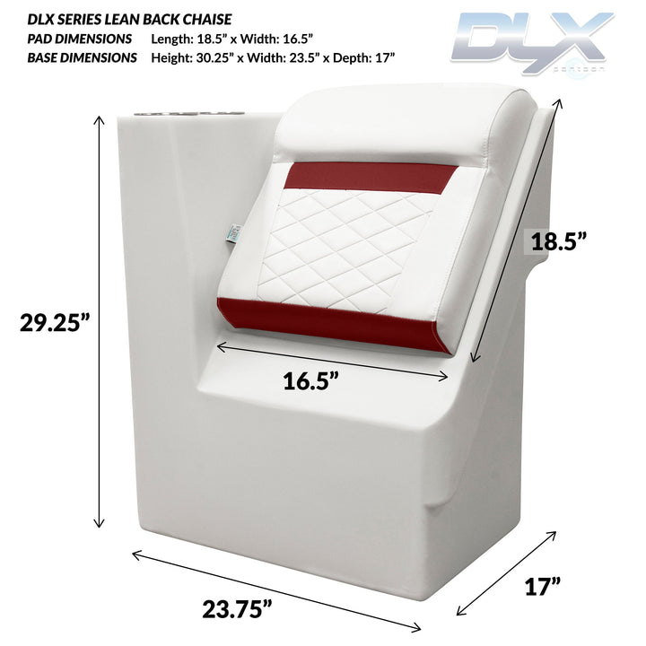 Wise DLX1305L - DLX Series Pontoon Lean Back Chaise - Left Radius DLX Pontoon Boatseats 