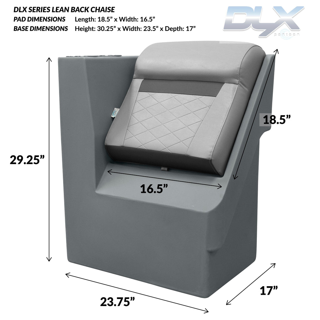 Wise DLX1305L - DLX Series Pontoon Lean Back Chaise - Left Radius DLX Pontoon Boatseats 