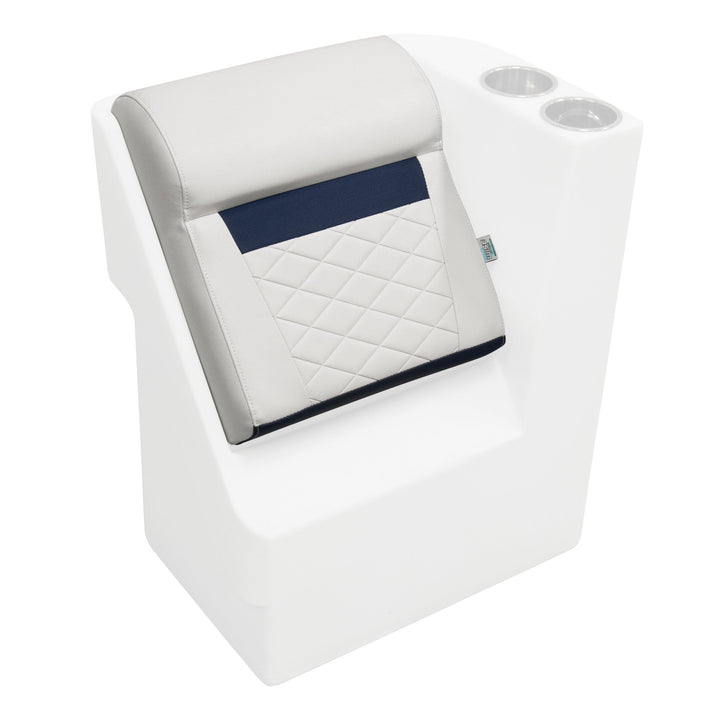 Wise DLX1305 - DLX Series Pontoon Lean Back Cushion Only - Fits L or R DLX Pontoon Boatseats White • Mariner Blue 