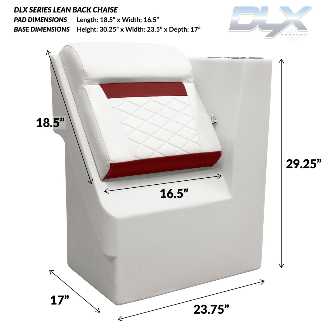 Wise DLX1305R - DLX Series Pontoon Lean Back Chaise - Right Radius DLX Pontoon Boatseats 