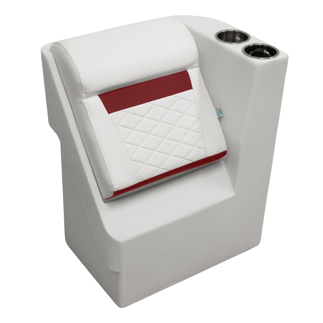 Wise DLX1305R - DLX Series Pontoon Lean Back Chaise - Right Radius DLX Pontoon Boatseats White • Crimson Red 