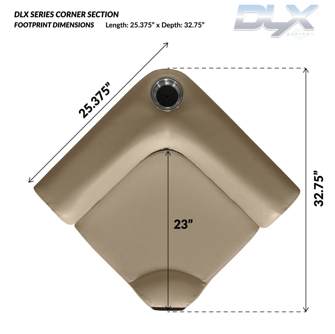 Wise DLX133 - DLX Series Pontoon Corner Section Cushion & Base Package DLX Pontoon Boatseats 