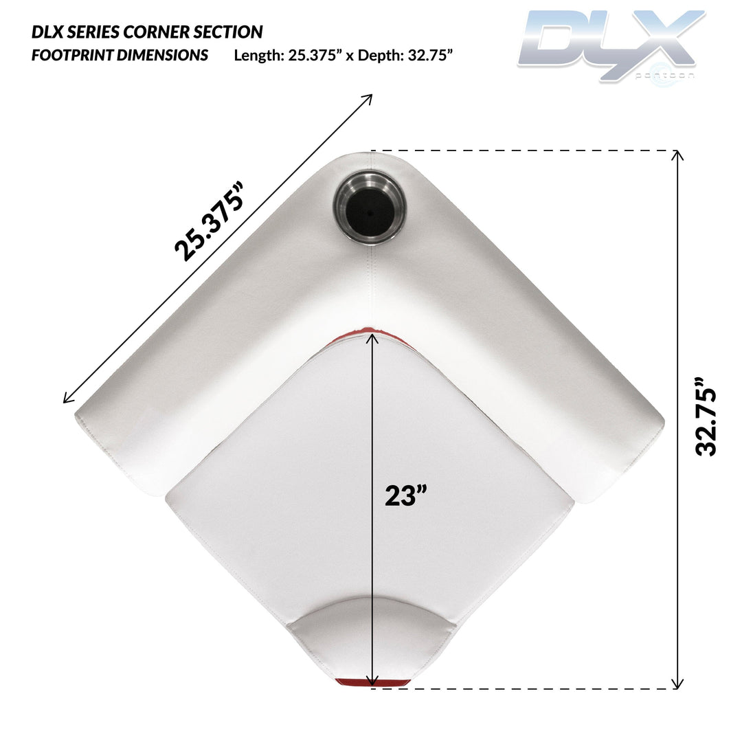 Wise DLX133 - DLX Series Pontoon Corner Section Cushion & Base Package DLX Pontoon Boatseats 