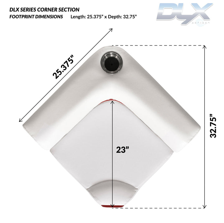 Wise DLX133 - DLX Series Pontoon Corner Section Cushion & Base Package DLX Pontoon Boatseats 