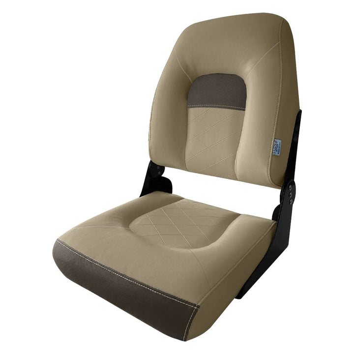 Wise DLX1461 *New* DLX Series Fold Down Seat DLX Pontoon Boatseats Neutral • Meteor 