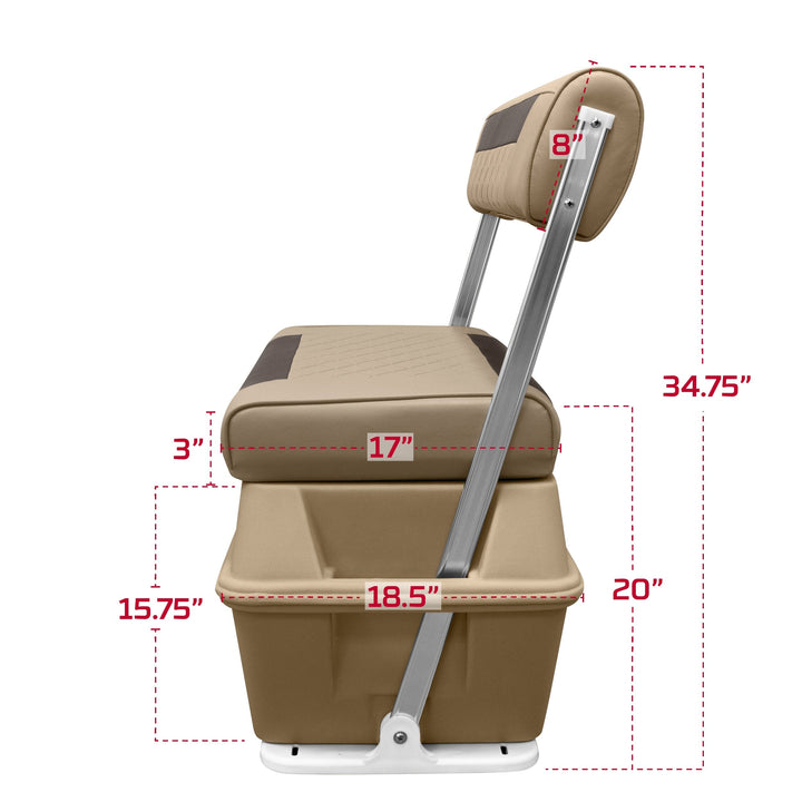 Wise DLX156 - DLX Series 70 Qt Swingback Cooler Seat DLX Pontoon Boatseats 