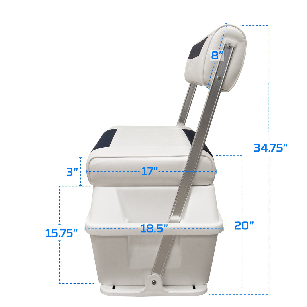 Wise DLX156 - DLX Series 70 Qt Swingback Cooler Seat DLX Pontoon Boatseats 