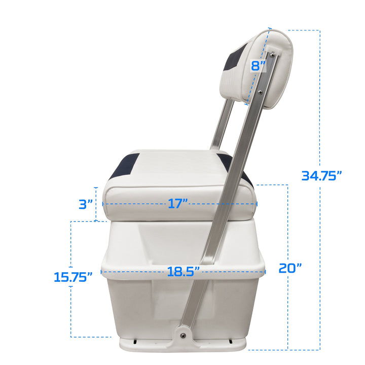 Wise DLX156 - DLX Series 70 Qt Swingback Cooler Seat DLX Pontoon Boatseats 