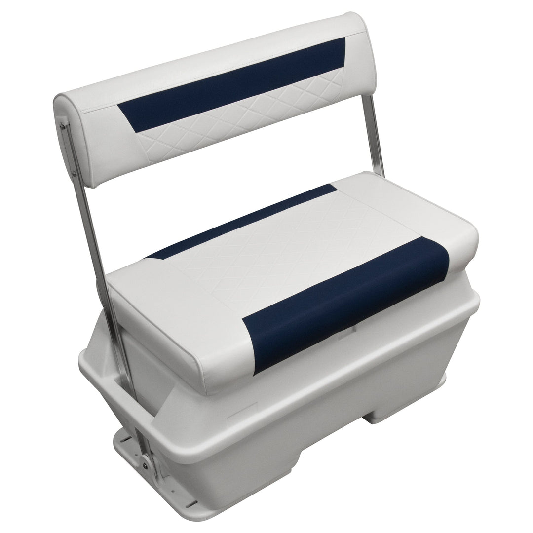 Wise DLX156 - DLX Series 70 Qt Swingback Cooler Seat DLX Pontoon Boatseats White • Mariner Blue 