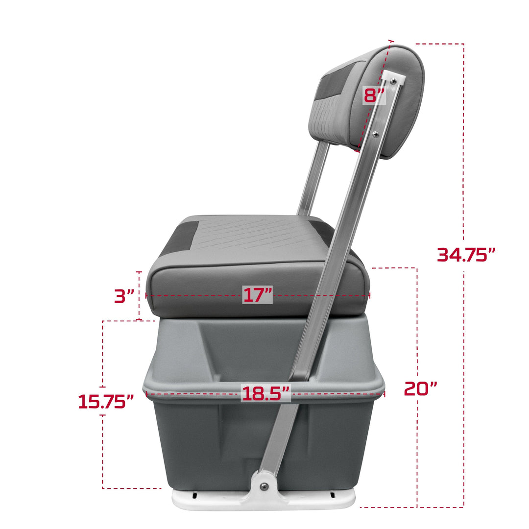 Wise DLX156 - DLX Series 70 Qt Swingback Cooler Seat DLX Pontoon Boatseats 