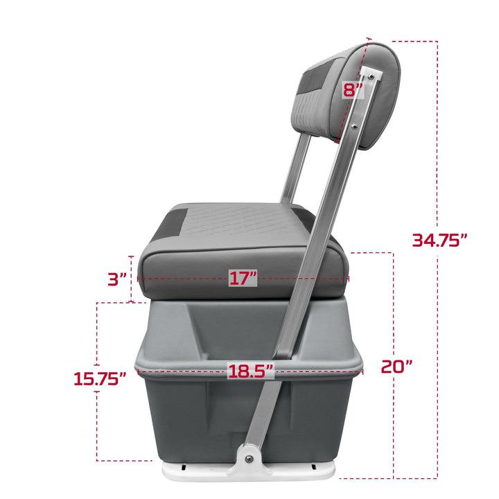 Wise DLX156 - DLX Series 70 Qt Swingback Cooler Seat DLX Pontoon Boatseats 