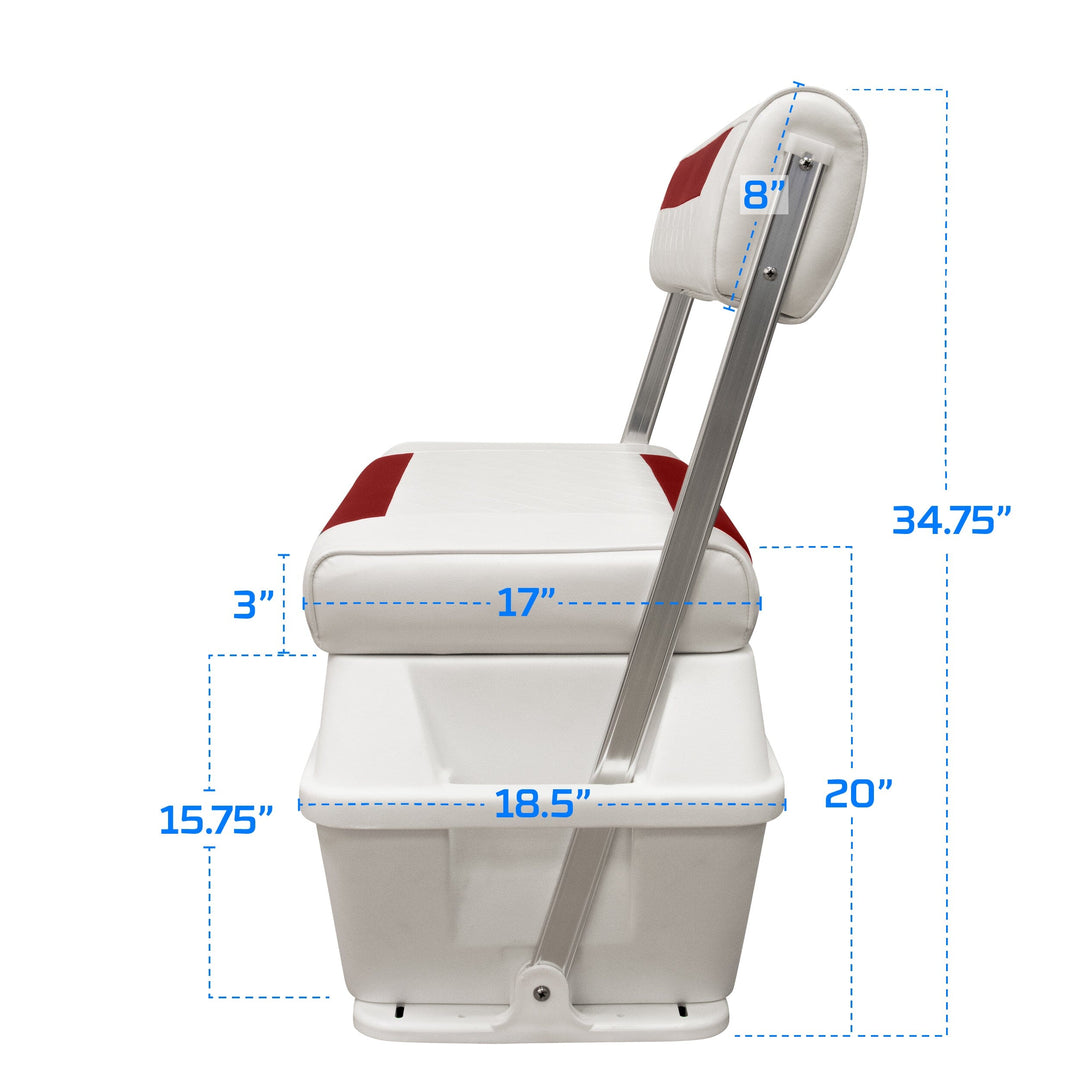 Wise DLX156 - DLX Series 70 Qt Swingback Cooler Seat DLX Pontoon Boatseats 