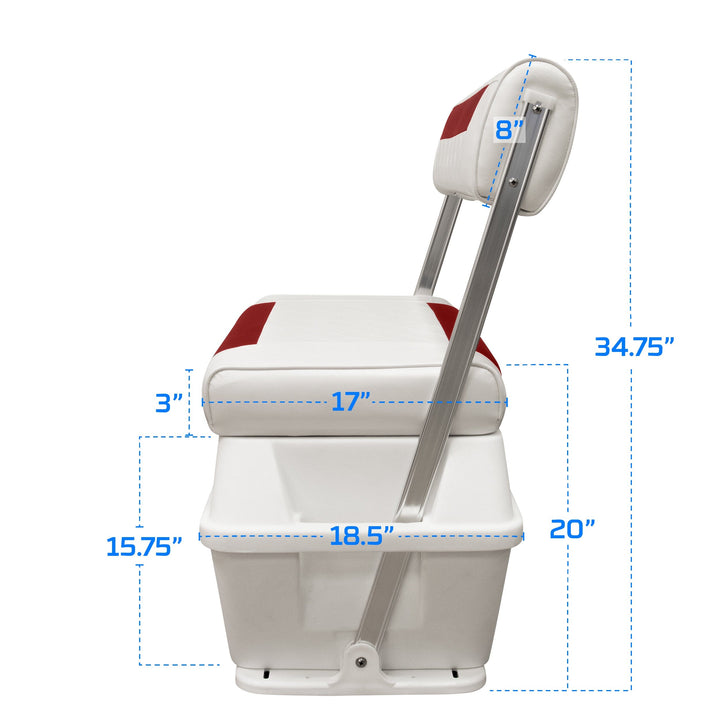 Wise DLX156 - DLX Series 70 Qt Swingback Cooler Seat DLX Pontoon Boatseats 