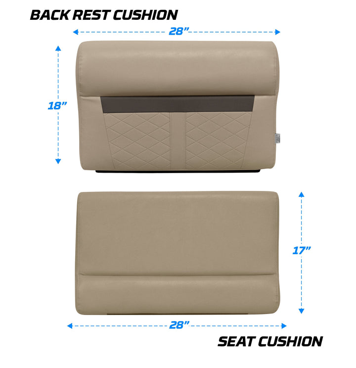 Wise DLX95 - DLX Series Pontoon 28" Bench Cushion Set DLX Pontoon Boatseats 
