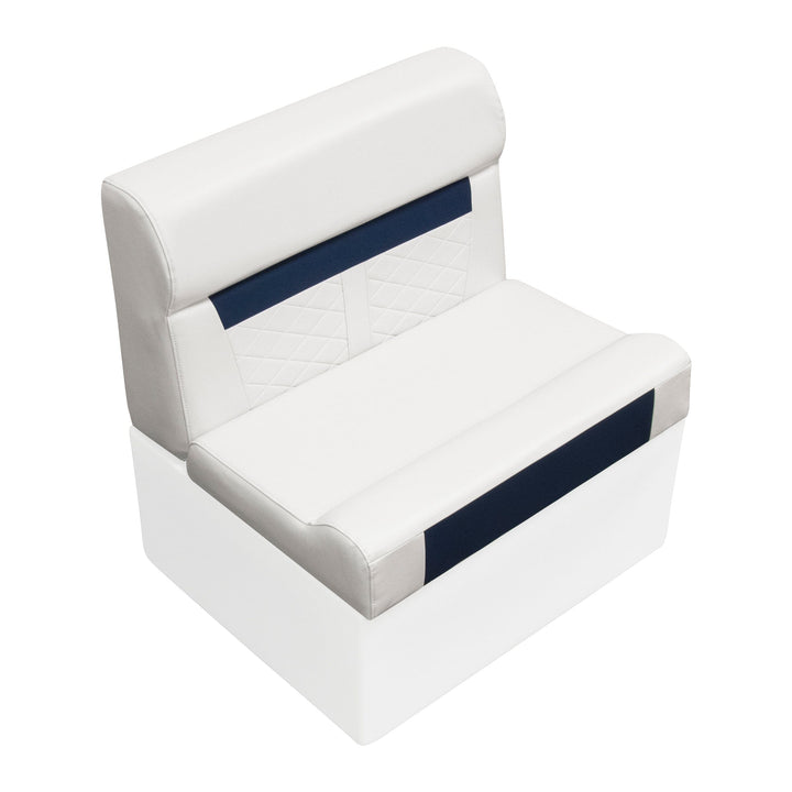 Wise DLX95 - DLX Series Pontoon 28" Bench Cushion Set DLX Pontoon Boatseats White • Mariner Blue 