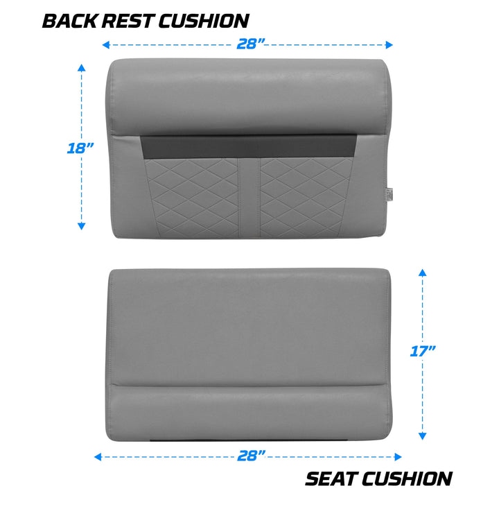 Wise DLX95 - DLX Series Pontoon 28" Bench Cushion Set DLX Pontoon Boatseats 