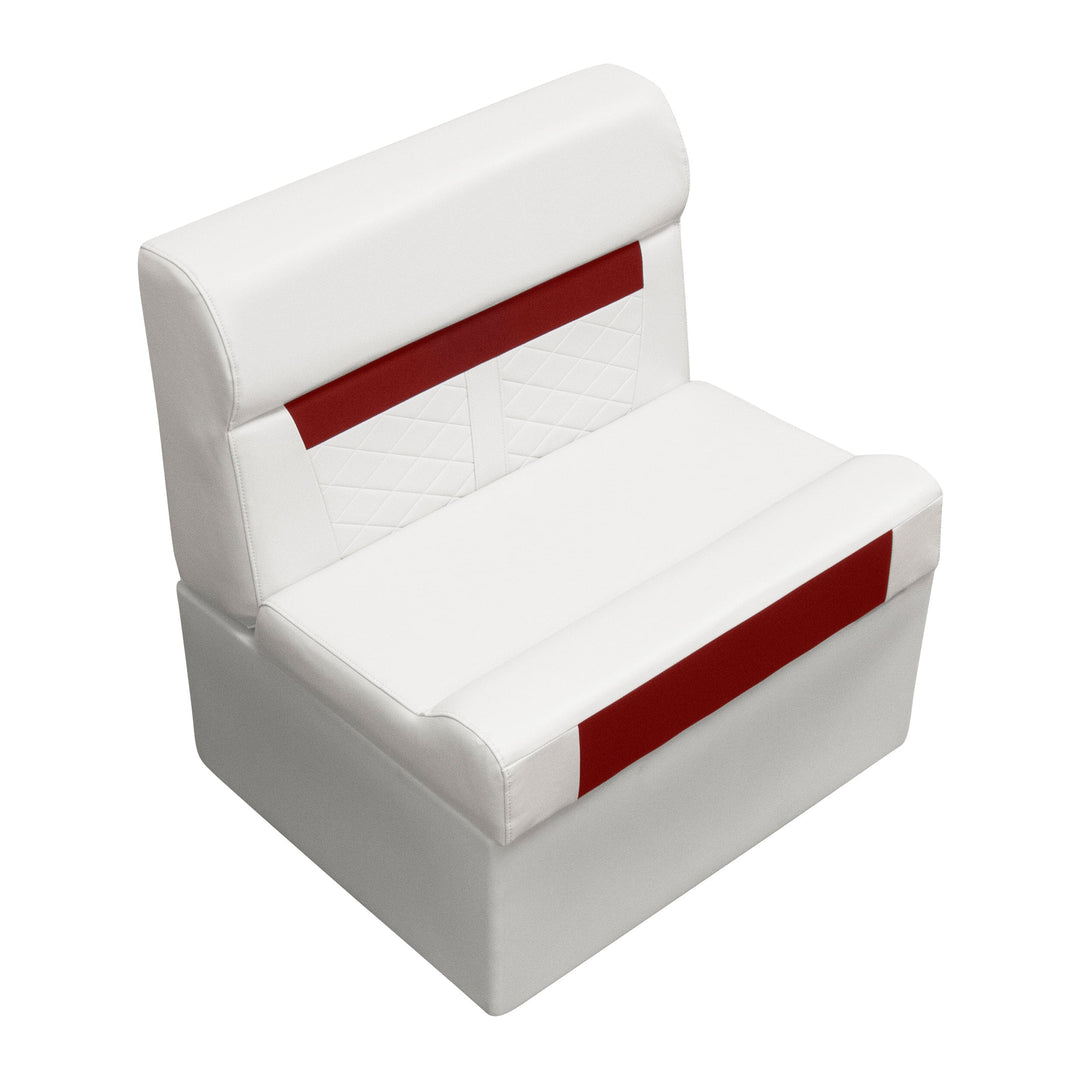 Wise DLX95 - DLX Series Pontoon 28" Bench Cushion & Base Package DLX Pontoon Boatseats White • Crimson Red 
