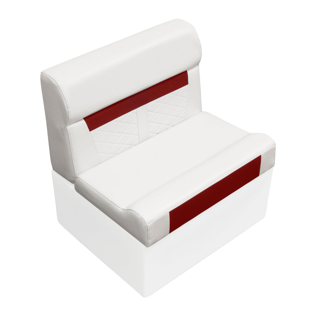 Wise DLX95 - DLX Series Pontoon 28" Bench Cushion Set DLX Pontoon Boatseats White • Crimson Red 