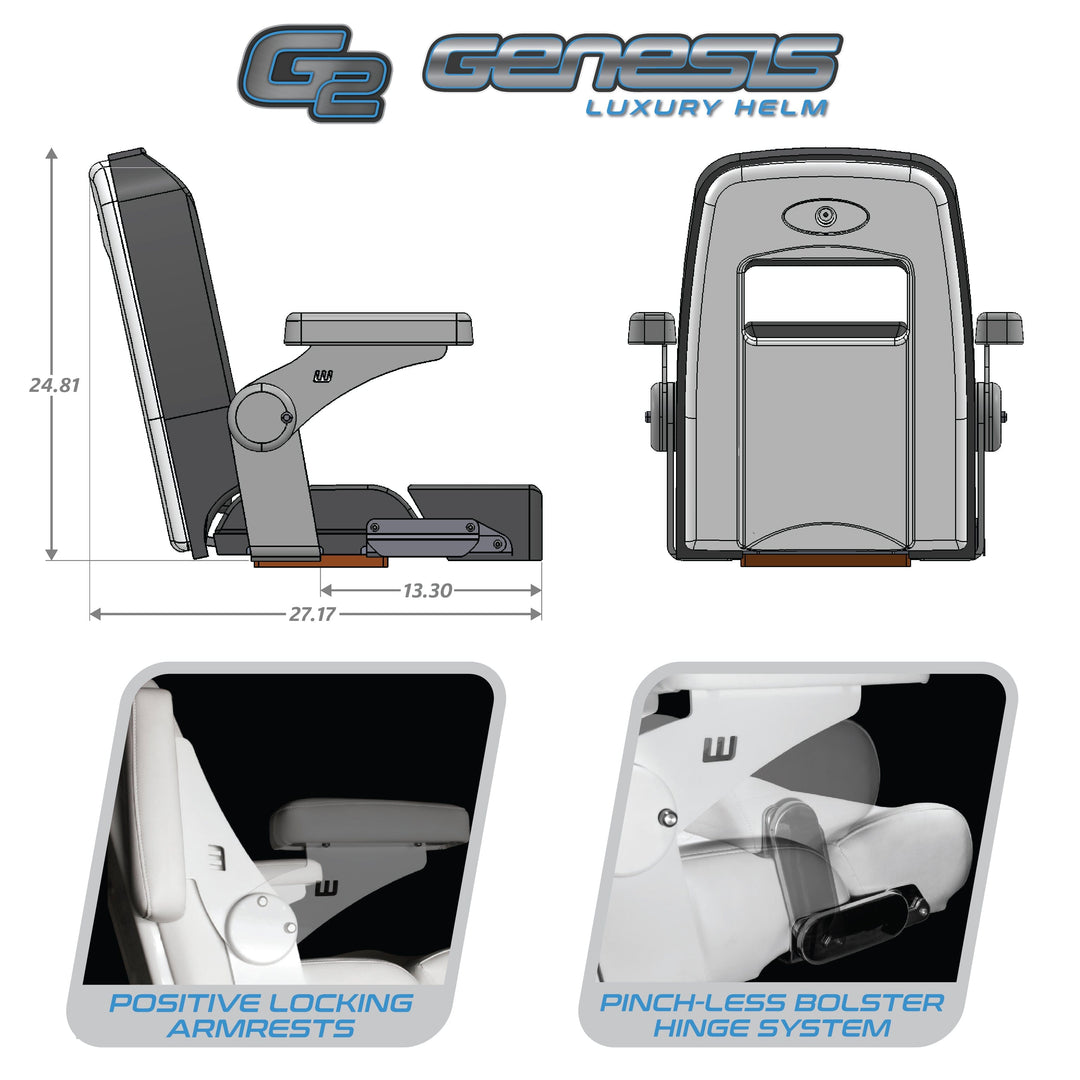 Wise 3372 Genesis G2 Slim-line Offshore Luxury Helm Offshore Seating Wise Offshore 