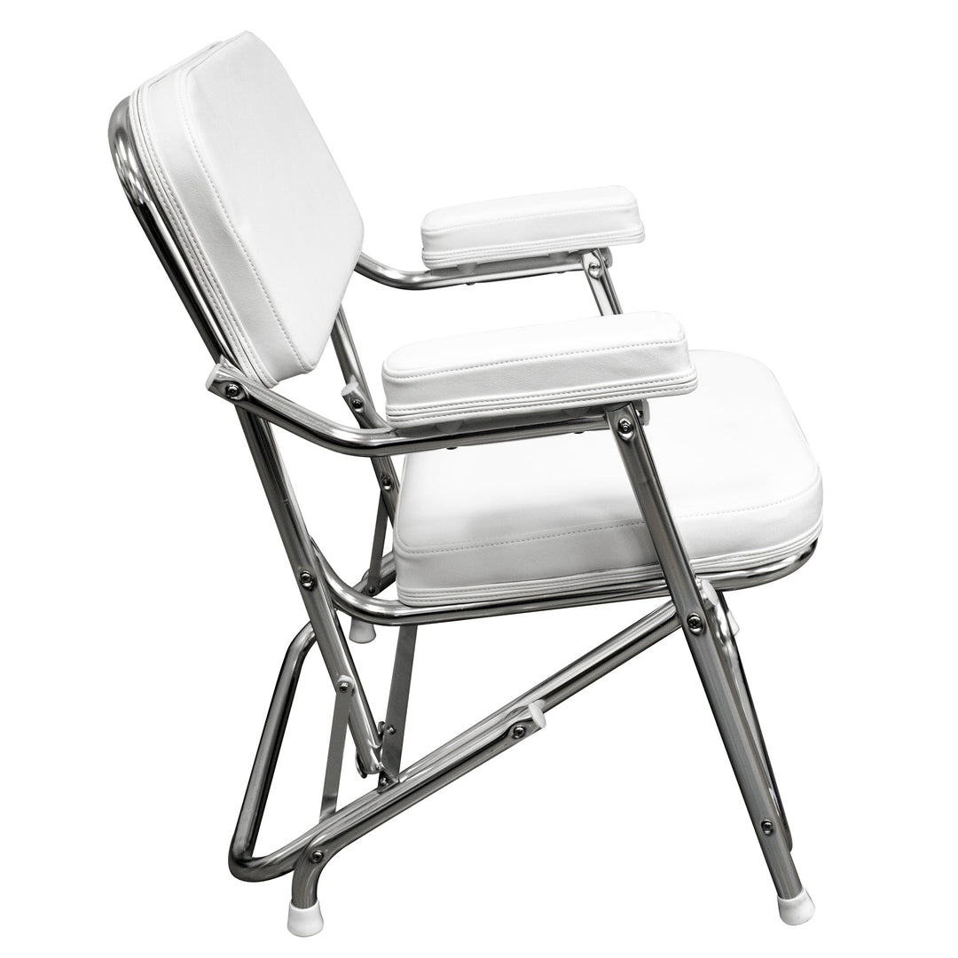 Wise 3316 Boaters Value Folding Deck Chair - Offshore Seat - Side View