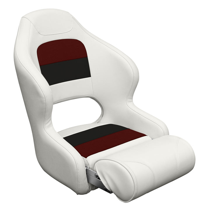 Wise 8WD3315 Deluxe Series Pontoon Bucket Seat w/ Flip Up Bolster Deluxe Pontoon Wise Pontoon White • Red • Charcoal 
