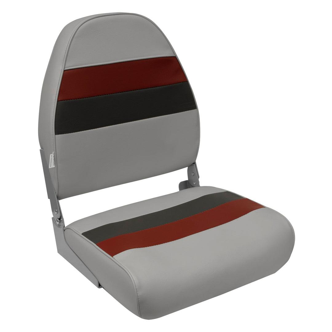 Wise 8WD590 Deluxe Series Pontoon High Back Seat Deluxe Pontoon Wise Pontoon Grey • Red • Charcoal 
